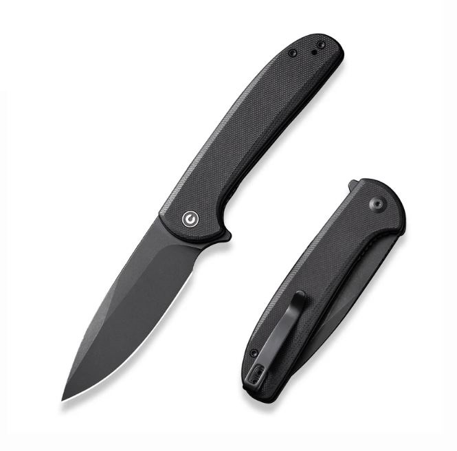 CIVIVI Primitrox Flipper Folding Knife, Black Nitro-V, Black G10, C23005A-2