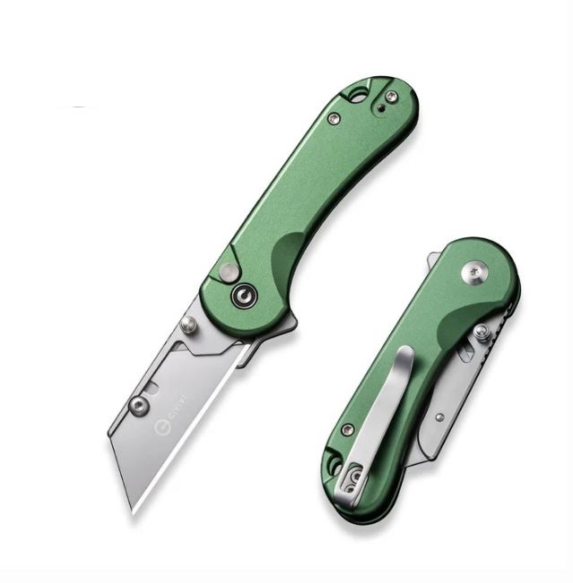 (Pre-Purchase) CIVIVI Elementum Utility Folding Knife, Replaceable Blades, Green Aluminum, C23039B-3
