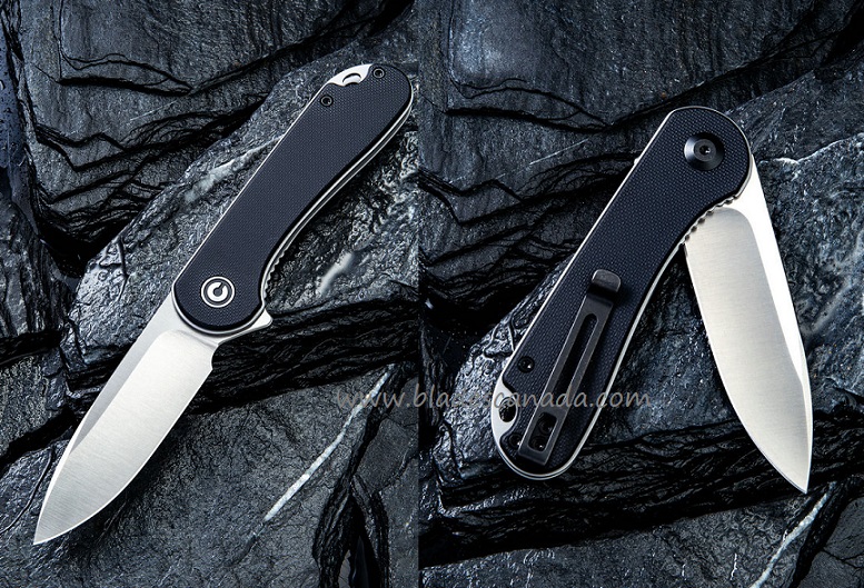 CIVIVI Elementum Flipper Folding Knife, D2, G10 Black, 907A