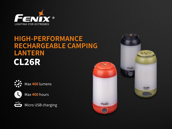 Fenix CL26R Rechargeable Camping Lantern BLACK- 400 Lumens