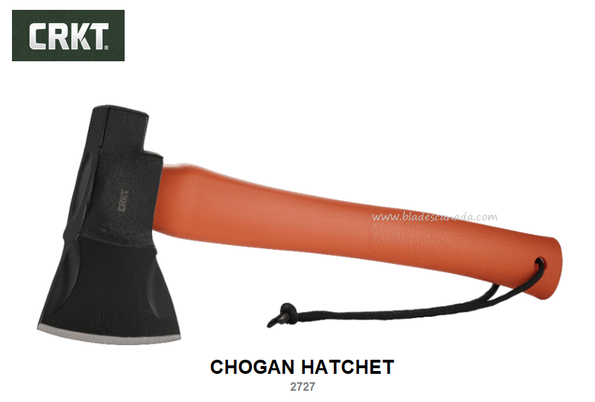 CRKT Chogan Hatchet Axe, 1055 Carbon Black, GRN Orange, CRKT2727