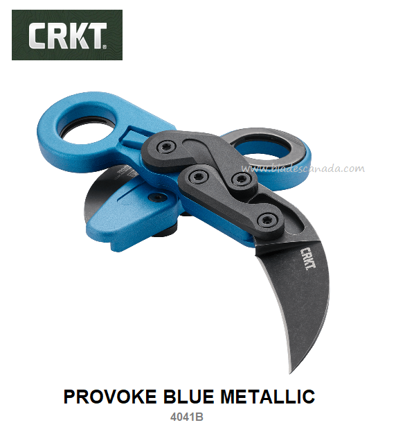 CRKT Provoke Karambit Folding Knife, 1.4116 Steel, Grivory Blue, 4041B