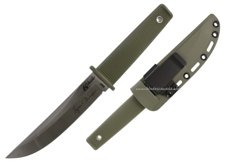 Cold Steel Lynn Thompson Fixed Blade Knife, CPM S35VN, Kray-Ex Green, 17TAA