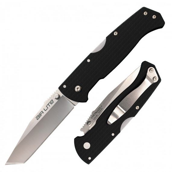 Cold Steel Air Lite Tanto Folding Knife, AUS 10A, G10 Black, 26WT