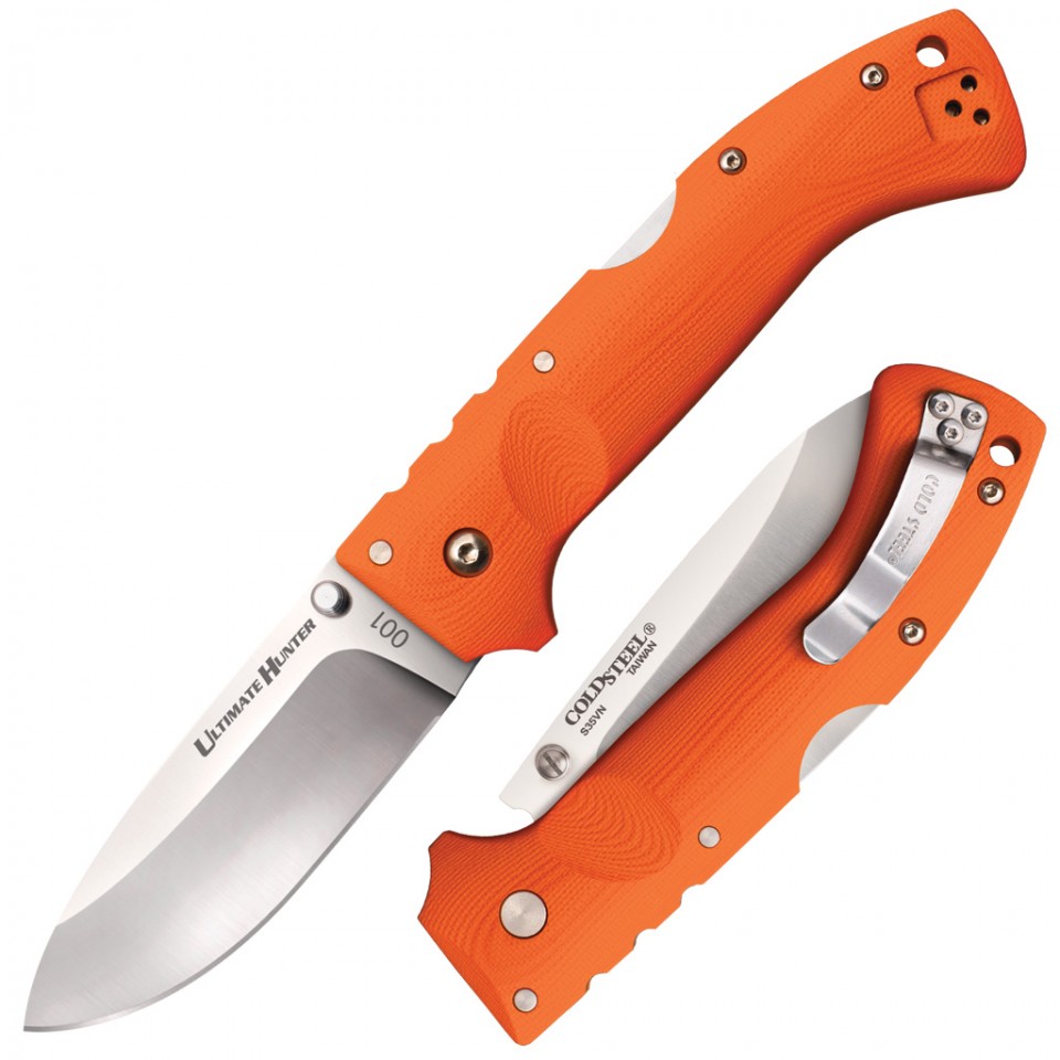 Cold Steel Ultimate Hunter Folding Knife, S35VN, G10 Blaze Orange, 30URY