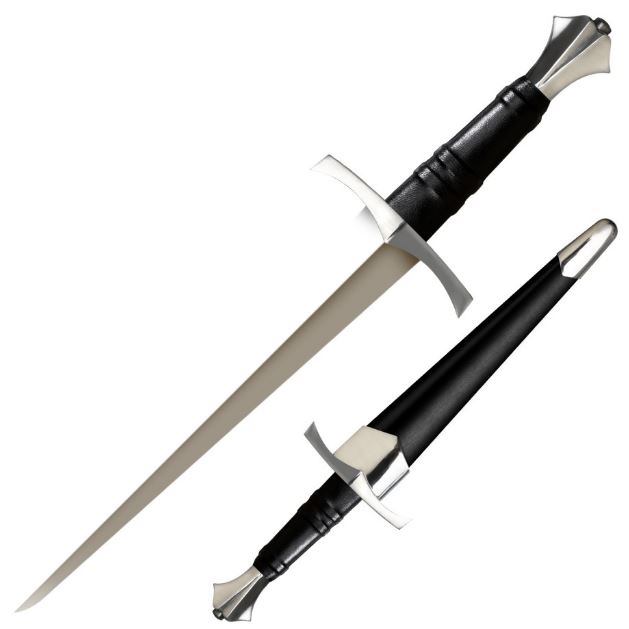 Cold Steel Italian Dagger Knife, 1055 Steel, Leather/Wood Handle, 88ITD