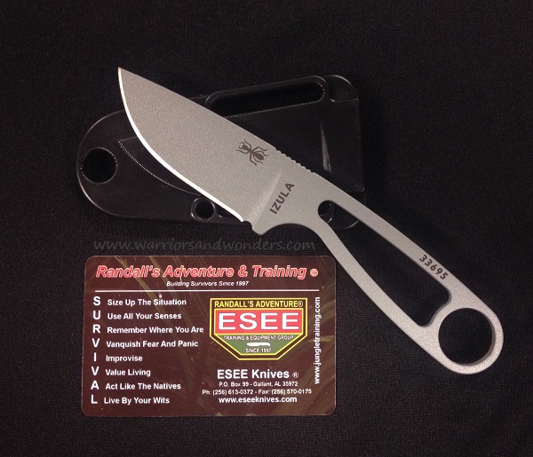 ESEE Izula Fixed Blade Knife, 1095 Carbon Grey, Molded Sheath