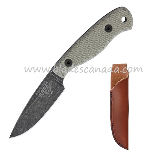 ESEE JG3-BO Camp-Lore Fixed Blade Knife, 1095 Carbon, Micarta Handle, Leather Sheath