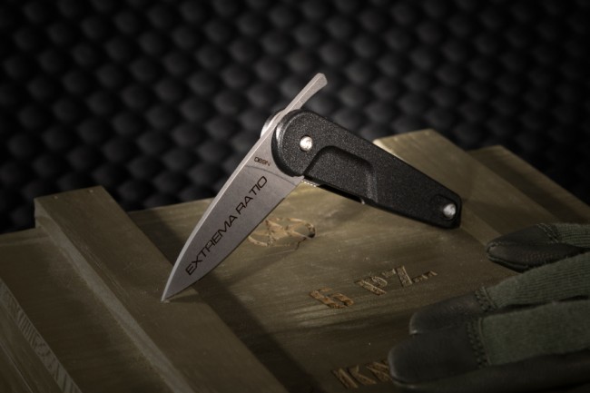 Extrema Ratio BD0 R Folding Knife, Bohler N690, Black Handle