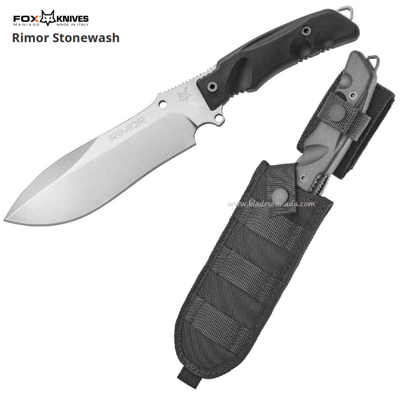 Fox Italy Rimor Fixed Blade Knife, N690 SW, Black Handle, FX-9CM07