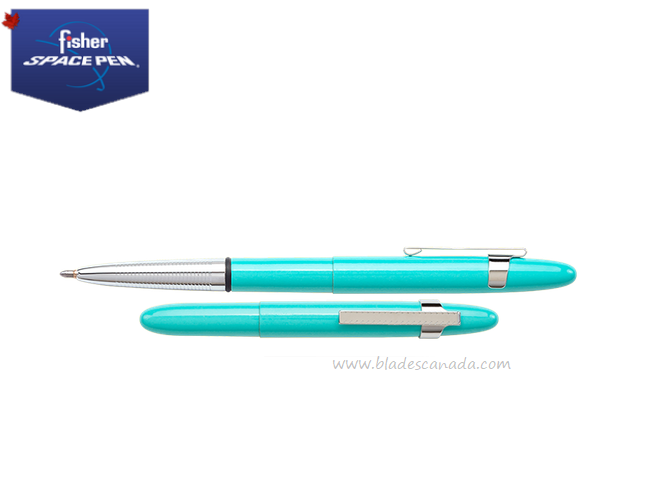Fisher Space Pen Bullet Pen, Tahitian Blue w/Chrome Grip and Clip, FP400TBLCL