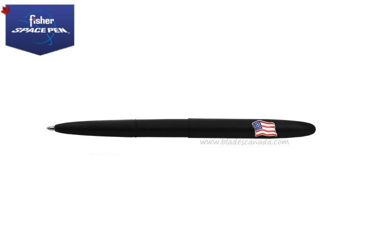 Fisher Space Pen Bullet Pen, Matte Black with American Flag, FP600BAF