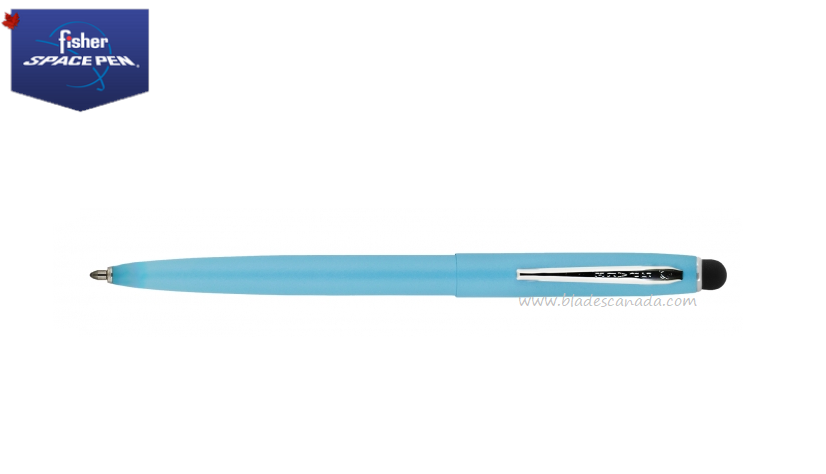 Fisher Space Pen Cap-O-Matic Pen, Powder Blue Chrome with Stylus, FPM4BLCT/S