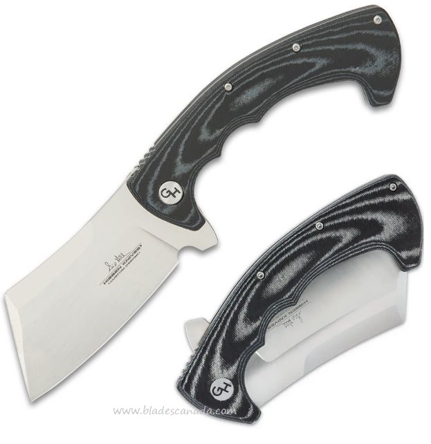 Gil Hibben Cleaver Flipper Folding Knife, Micarta Black, GH5109
