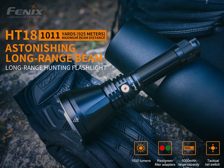 Fenix HT18 Long Range Handheld Flashlight - 1500 Lumens