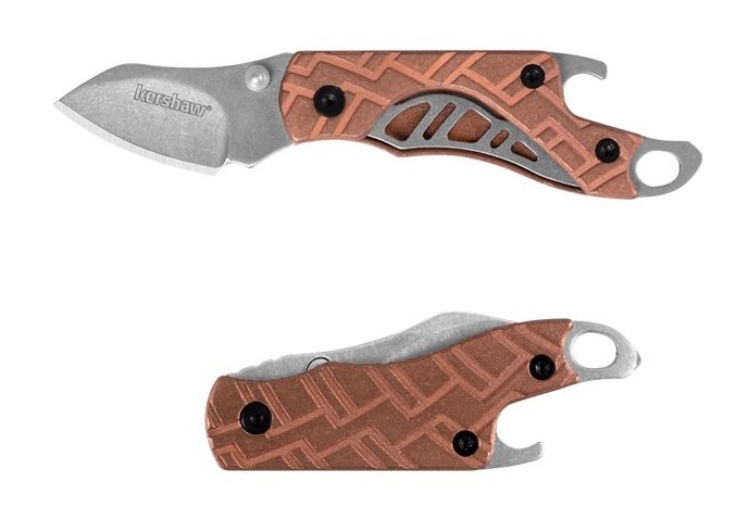 Kershaw Cinder Hinderer Keychain Folding Knife, Copper Handle, K1025CU