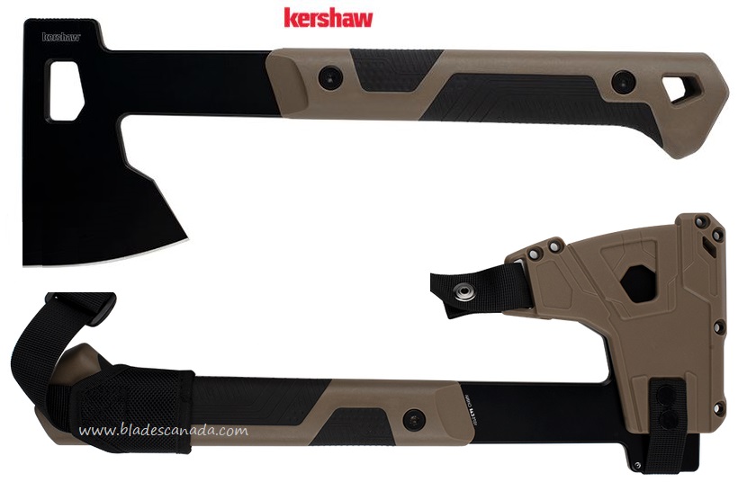 Kershaw Deschutes Axe, GFN Tan Handle, Sheath & Shoulder Strap, K1075