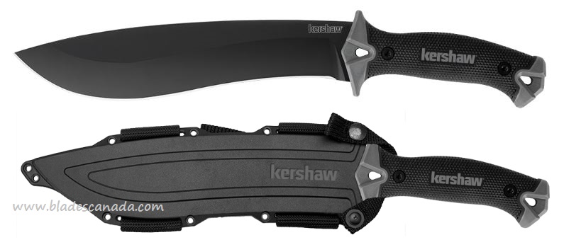 Kershaw Camp 10 Fixed Blade Machete, 65Mn Steel, Full Tang Handle, Hard Sheath, K1077