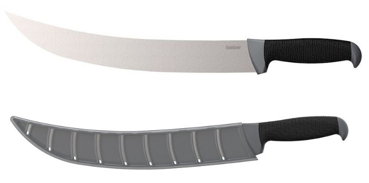 Kershaw Curved Fillet Knife, 420J2 12", Black Handle, Blade Protector, K1241