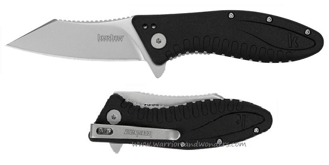 Kershaw Grinder Flipper Folding Knife, Assisted Opening, GFN Black, K1319