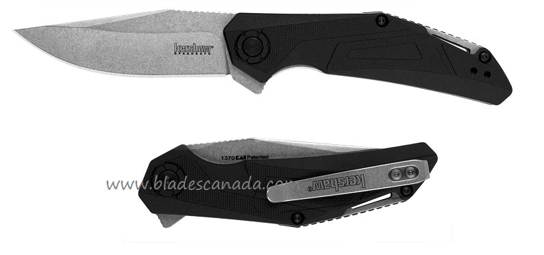 Kershaw Camshaft Flipper Folding Knife, Assisted Opening, GFN Black, K1370