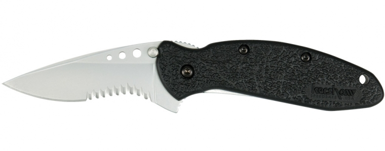 Kershaw Scallion Flipper Folding Knife, Assisted Opening, 420HC, GFN Black, K1620ST