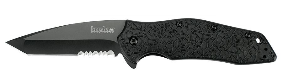 Kershaw Kuro Flipper Folding Knife, Assisted Opening, GFN Black, K1835TBLKST