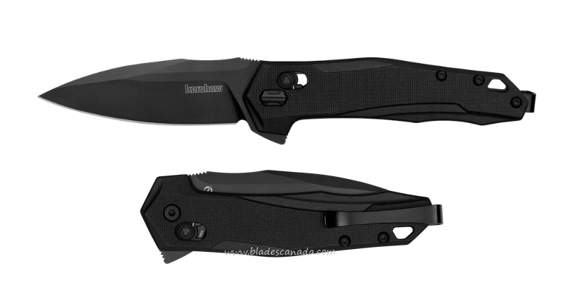 Kershaw Monitor Flipper Folding Knife, D2 Black, GFN Black, K2041
