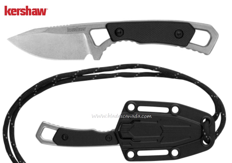 Kershaw Brace Fixed Blade Knife, GFN/Stainless Handle, Hard Sheath, K2085