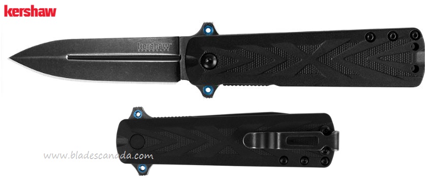 Kershaw Barstow Dagger Flipper Folding Knife, Assisted Opening, GFN Black, K3960