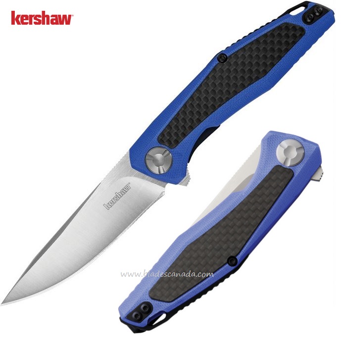 Kershaw Atmos Flipper Folding Knife, G10 Blue/Carbon Fiber, K4037BLU