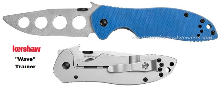 Kershaw Training Framelock Folding Knife, Wave Opening, G10 Blue, K6034TRAINER
