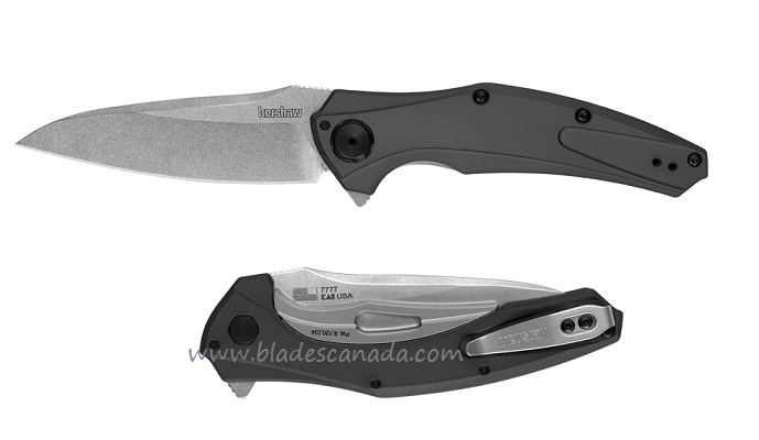 Kershaw Bareknuckle KVT Flipper Sub-Framelock Knife, 14C28N Sandvik, Aluminum Grey, K7777