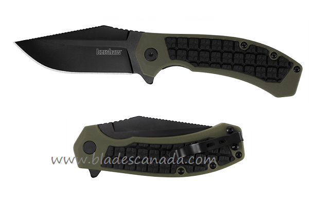 Kershaw Faultline Flipper Folding Knife, GFN OD, K8760