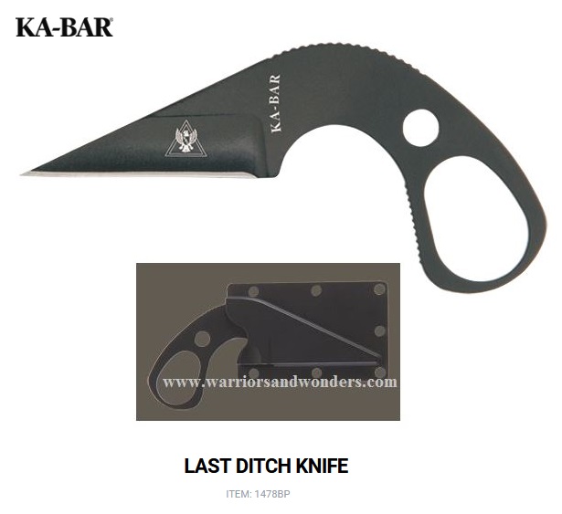 Ka-Bar TDI Last Ditch Fixed Blade Neck Knife, Stainless Steel, Hard Sheath, Ka1478BP