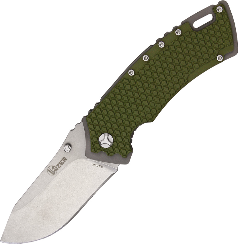 Kizer 4411 Folding Knife, S35VN, Titanium/G10 Green