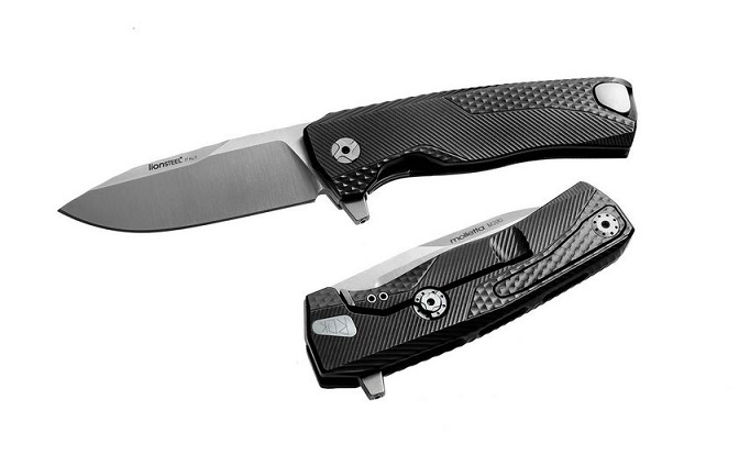 Lion Steel ROK A BS Flipper Framelock Knife, Satin M390, Aluminum Black