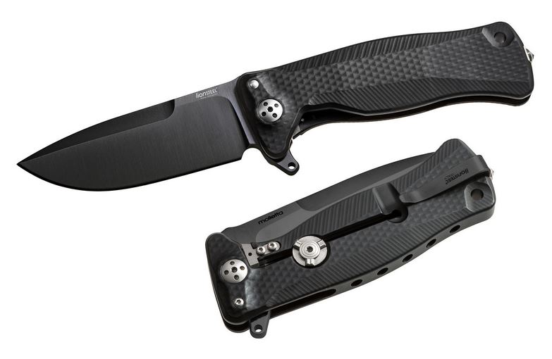 Lion Steel SR11 A BB Flipper Framelock Knife, Sleipner Black, Aluminum Black