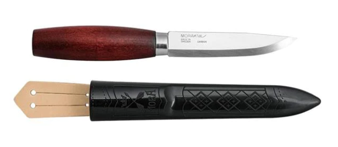 Morakniv Classic No. 2 Fixed Blade Knife, Carbon, Red Birch Handle, 13604