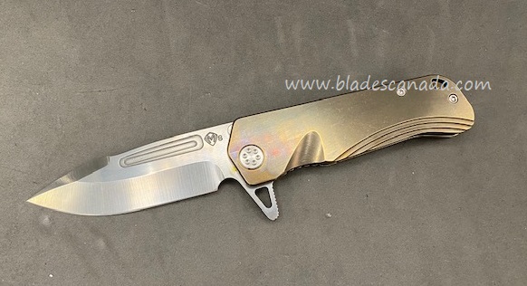 Medford Proxima Flipper Framelock Knife, S35VN Tumble, Titanium Bronze Ano