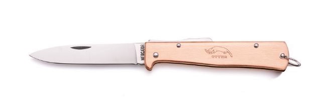 Otter-Messer Mercator Folding Knife, Carbon Steel, Copper Handle, 10626