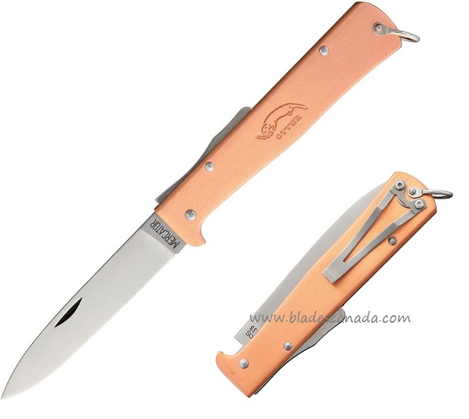 Otter-Messer Mercator Folding Knife, Carbon, Copper Handle, 10636RG