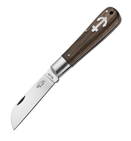 Otter-Messer Large Anchor Slipjoint Folding Knife, C75 Carbon, Smoked Oak, 172ML