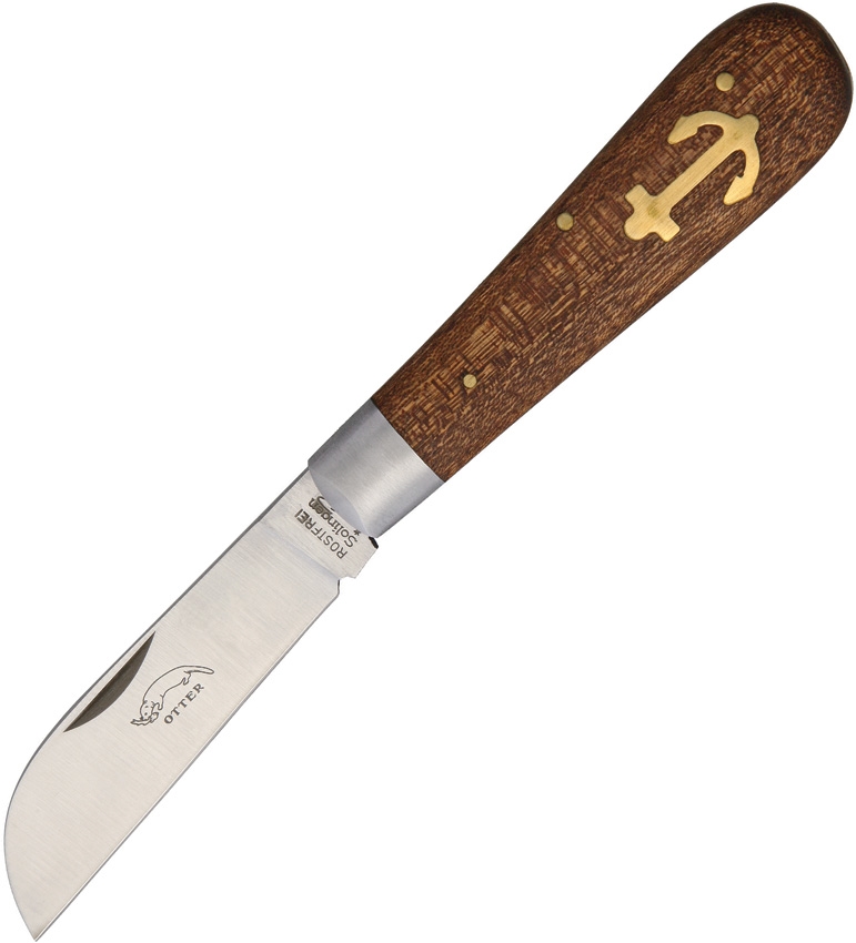 Otter-Messer Small Anchor Slipjoint Folding Knife, Stainless, Sapeli Wood, 174R