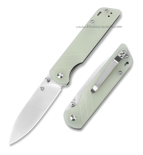 QSP Parrot V2 Folding Knife, D2 Satin, G10 Jade, QS102-C
