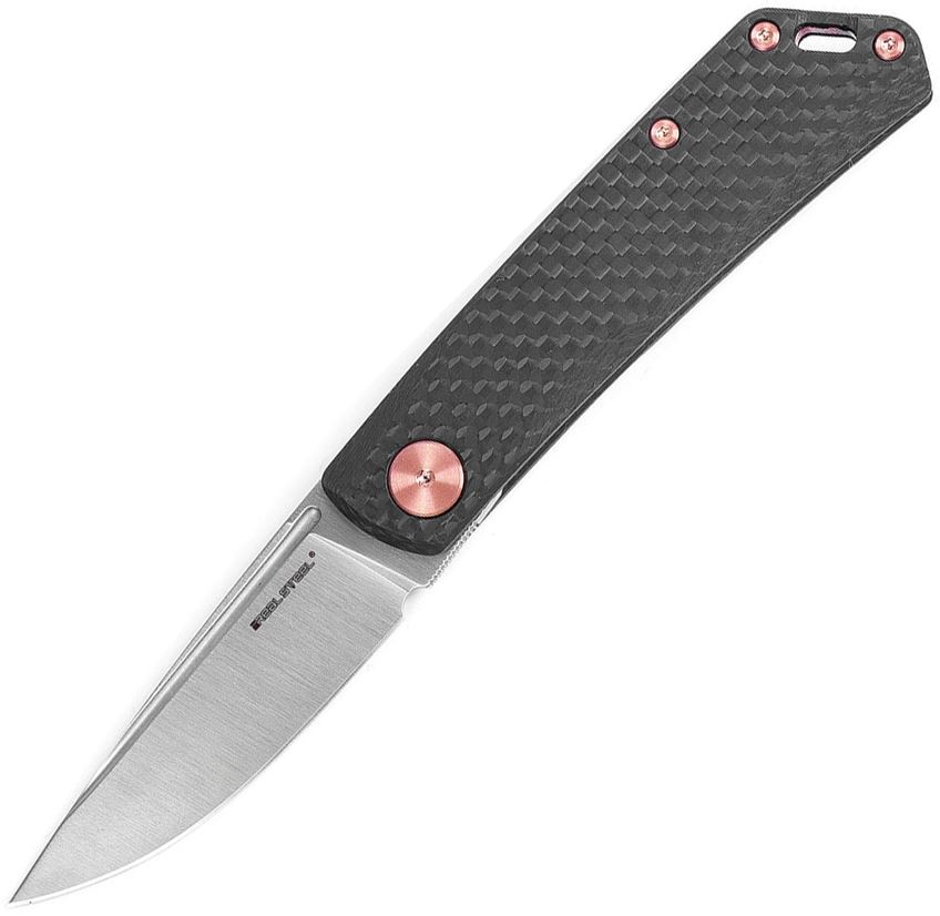 Real Steel Luna Premium Slip Joint Folding Knife, S35VN, Carbon Fiber, 7005