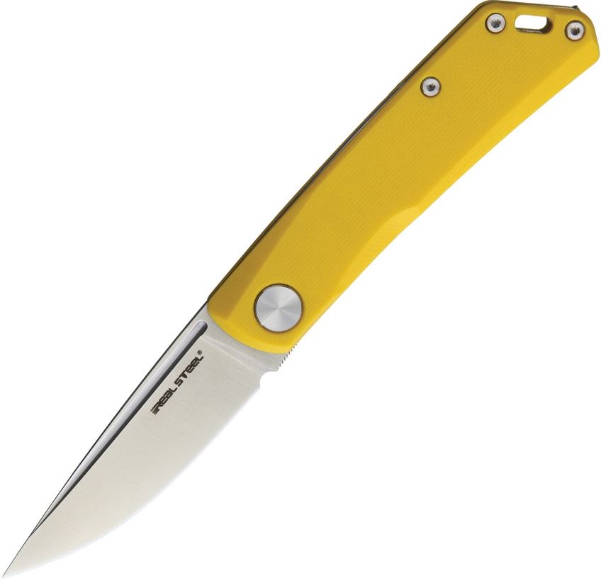 Real Steel Luna Lite Slipjoint Folding Knife, D2, G10 Yellow, 7032