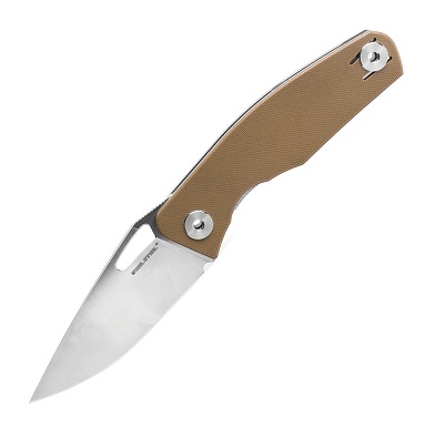 Real Steel Terra Folding Knife, 14C28N Satin, G10 Coyote, 7453