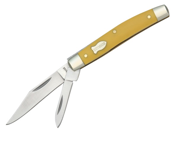 Schrade Old Timer Middleman Jack Stainless, Yellow Delrin Handle, SCH33OTY