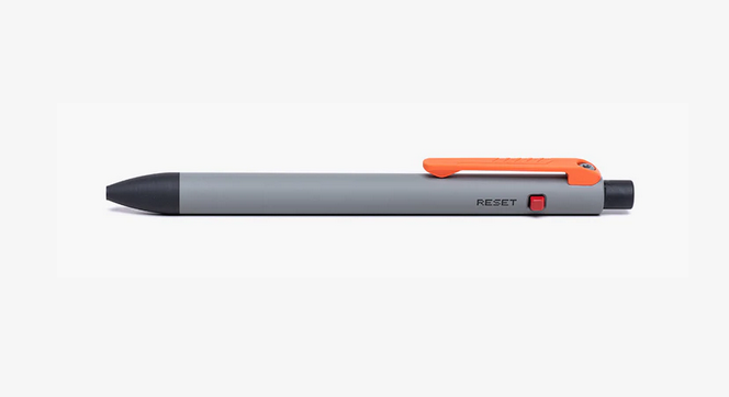 Tactile Turn Side Click 8-Bit Pen Short, Titanium Cerakote, Orange/Red Accents, SCS8B